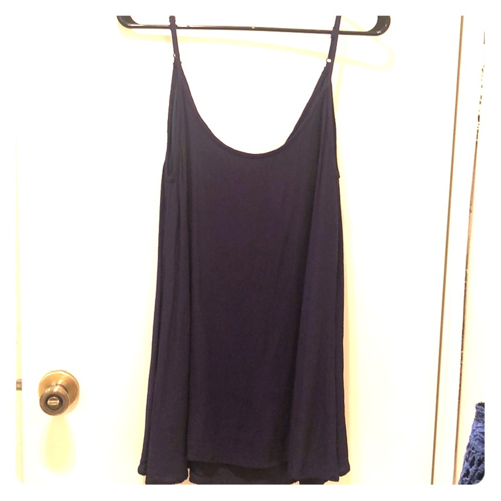 Navy blue mini slip/long camisole